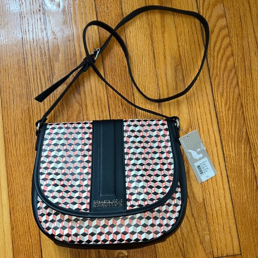 Kenneth Cole Geometric Block  Pattern Crossbody Bag